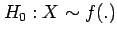 $ H_0: X\sim f(.)$