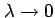 $ \lambda\rightarrow 0$