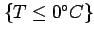 $ \{T\leq 0^\circ C\}$