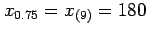 $ x_{0.75}=x_{(9)}=180$