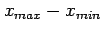 $ x_{max}-x_{min}$