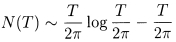 $\frac{T}{2\pi}log(\frac{T}{2\pi})-\frac{T}{2\pi}$